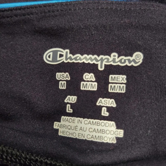 Champion Black / Blue Active Soft  Crop Leggings - Picture 3 of 6